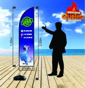 wind banner  2,00 Metros Base Reforçada com Rosca de Segurança 2,00M X 0,65M DUPLA FACE - Impressão ULTRA HD - Epson Tecido 100% Poliester FACA   /   PENA   /   VELA  /  ÂNGULO Estrutura de Alumínio Desmontável